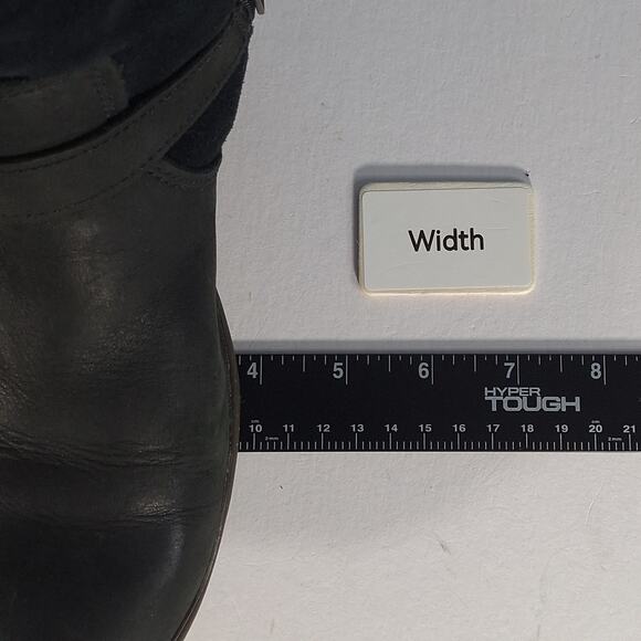 UGG Womens Thomsen sz 7/8 Black Tall Boots Moto Waterproof Suede Leather - Picture 12 of 14